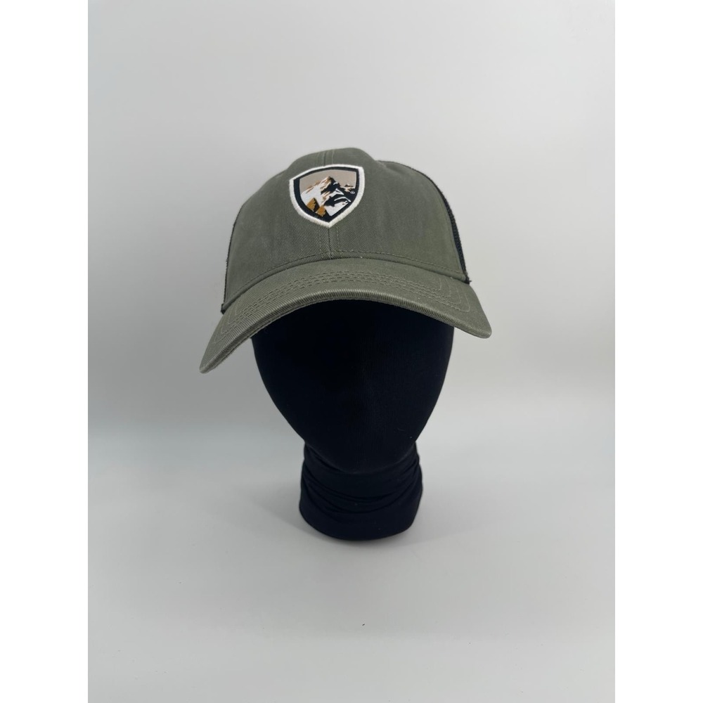 Kuhl Mesh Back Snapback Hat Blue‎ Trucker Style Mountain Crest Logo Hiking